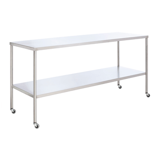 UMF MEDICAL INSTRUMENT TABLE - Instrument Table with Shelf, Stainless Steel, 24" x 60" (DROP SHIP ONLY) | Quantity - 1x EA
