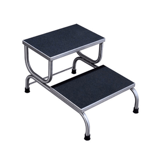 UMF MEDICAL STEP STOOL - Step Stool, 1-Step with Handrail, Stainless Steel, 18"W x 7 5/8"H x 12"D, handrail 36"H (DROP SHIP ONLY) | Quantity - 1x EA