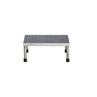 UMF MEDICAL STEP STOOL - Step Stool, 1-Step with Handrail, Stainless Steel, 18"W x 7 5/8"H x 12"D, handrail 36"H (DROP SHIP ONLY) | Quantity - 1x EA