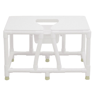 MJM BEDSIDE SHOWER/COMMODE CHAIRS & HOME CARE ITEMS - Bariatric Bedside Commode, Full Support Seat, Commode Opening, 30" Useable Space, No Back & No Pail, 700 lbs Weight Capacity, Commode Pail | Quantity - 1x EA