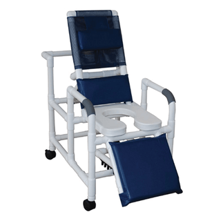 MJM RECLINING SHOWER CHAIRS - Reclining Shower Chair, Deluxe Elongated Open Front Commode Seat | Quantity - 1x EA