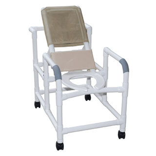 MJM RECLINING SHOWER CHAIRS - Reclining Shower Chair, Deluxe Elongated Open Front Commode Seat | Quantity - 1x EA