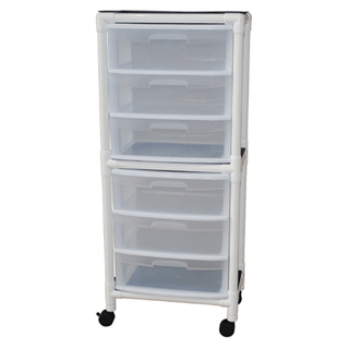 MJM SERIES "300" SPECIALTY/HANDY CARTS - Universal Cart, 6 Slide Out Drawers, Drawer Size 19.125"W x 14"D x 6"H | Quantity - 1x EA