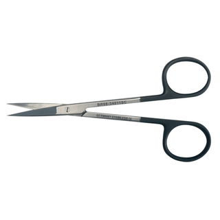 BR SURGICAL IRIS SCISSORS - Iris Scissor, Round, Curved, Sharp/ Sharp, 17mm Blade, Ribbon Type, 3" | Quantity - 1x EA
