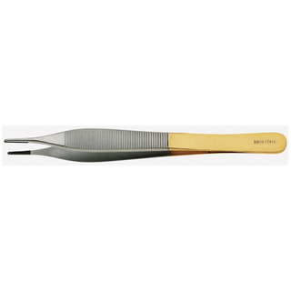 BR SURGICAL ADSON FORCEPS - Adson Forcep, 1x2 Teeth, Lightweight Fenestrated Handle, 4" | Quantity - 1x EA