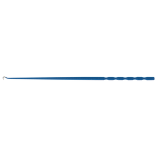 BR SURGICAL IRIS HOOK - Iris Hook, Slightly Angled, 4mm Hook with Exposed Tip, Insulated Blue Coating For Electrosurgery, 10" | Quantity - 1x EA