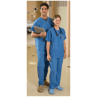 ENCOMPASS SCRUB TOP - Scrub Top, Medium, Blue, V-Neck, Chest Pocket, Limited Use, 60/cs | Quantity - 1x CS