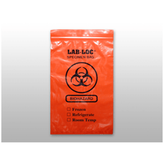 LK PACKAGING 3-WALL SPECIMEN TRANSFER BAGS - 3-Wall Specimen Transfer Bag, Reclosable, Biohazard, 2 mil, 12" x 12", 1000/cs | Quantity - 1x CS
