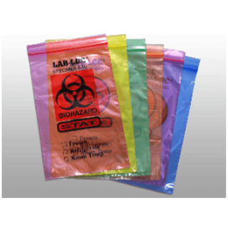 LK PACKAGING 2-WALL SPECIMEN TRANSFER BAGS - 2-Wall Specimen Transfer Bag, Reclosable, Biohazard, 2 mil, 12" x 15", 1000/cs | Quantity - 1x CS
