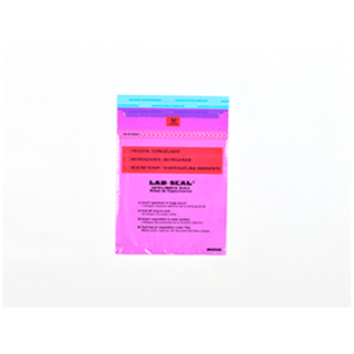 LK PACKAGING LAB SEAL TAMPER-EVIDENT SPECIMEN BAGS - 3-Wall Specimen Bag, Seal n Rip, Removable Biohazard Symbol, Purple Tint, 1.8 mil, 6" x 10", 100 bg/pk, 10 pk/cs | Quantity - 1x CS