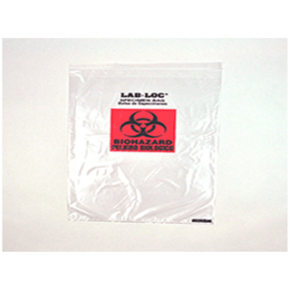 LK PACKAGING LAB LOC SPECIMEN BAGS - Specimen Bag, Seal-N-Rip, Removable Biohazard Symbol, Zipper Closure, 3-Wall, Clear, Printed in English, 1.75 mil, 6" x 9", 100 bg/pk, 10 pk/cs | Quantity - 1x CS