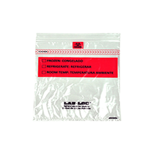 LK PACKAGING LAB LOC SPECIMEN BAGS - Specimen Bag, Seal-N-Rip, Removable Biohazard Symbol, Zipper Closure, 3-Wall, Clear, Printed in English, 1.75 mil, 6" x 9", 100 bg/pk, 10 pk/cs | Quantity - 1x CS
