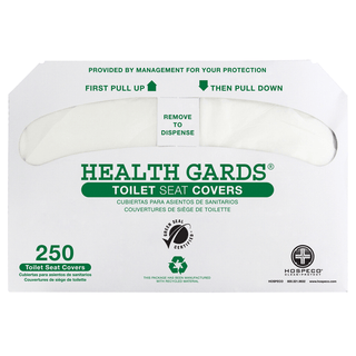 HOSPECO HEALTH GARDS RECYCLED TOILET SEAT COVER - Toilet Seat Cover, Half-Fold, 250/pk, 10pk/cs | Quantity - 1x CS