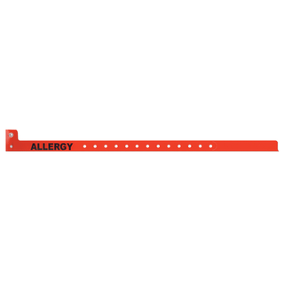 PRECISION DYNAMICS IMPRINTED ALERT BANDS - Alert Band Adult/ Ped, Allergy, Red, 500/bx | Quantity - 1x BX