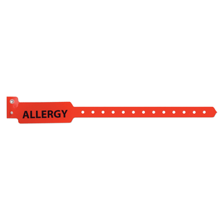 PRECISION DYNAMICS IMPRINTED ALERT BANDS - Alert Band Adult/ Ped, Allergy, Red, 500/bx | Quantity - 1x BX