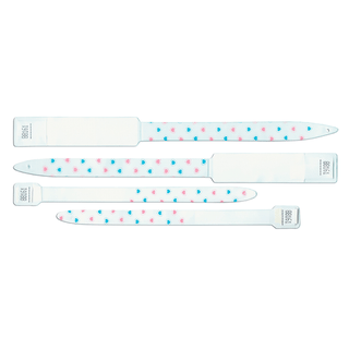PRECISION DYNAMICS SOFT-LOCK IMPRINTER ID BRACELETS - Adult/ Infant ID Bracelet, 4-Part OB, Insert Band Style, Info Area For Adults: 2"L x 7/8"H, For Infants: 2 5/8"L x 3/8"H, Teddy Bears, 400/bx | Quantity - 1x BX