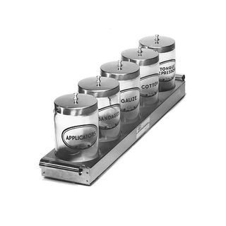 PROFEX FIVE PIECE SUNDRY JAR SET - Accessories: Jar Rack, Stainless Steel, 28" x 5" | Quantity - 1x EA