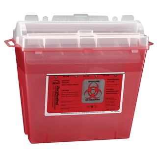 BEMIS SHARPS CONTAINERS - Sharps Container, 3 Gal, Rotating Lid, Translucent Red, 12/cs | Quantity - 1x CS