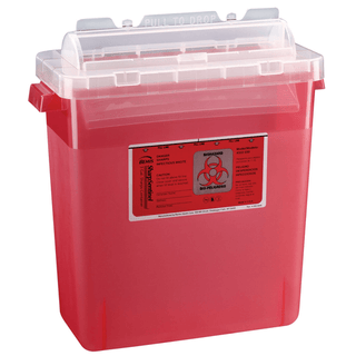 BEMIS SHARPS CONTAINERS - Sharps Container, 3 Gal, Rotating Lid, Translucent Red, 12/cs | Quantity - 1x CS