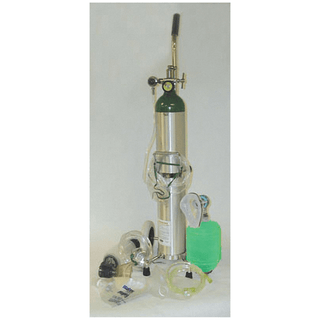 MADA DEMAND VALVE RESUSCITATION UNIT - Positive Pressure E Kit Includes: 1603E Aluminum Cylinder, 1442-10 Fixed Flow Reg. (10 LPM), Adult Manual Resuscitator, Child Manual Resuscitator, Child/ Adult Mask/ Tube, Cart | Quantity - 1x EA