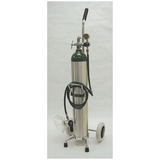 MADA DEMAND VALVE RESUSCITATION UNIT - Positive Pressure E Kit Includes: 1603E Aluminum Cylinder, 1442-10 Fixed Flow Reg. (10 LPM), Adult Manual Resuscitator, Child Manual Resuscitator, Child/ Adult Mask/ Tube, Cart | Quantity - 1x EA