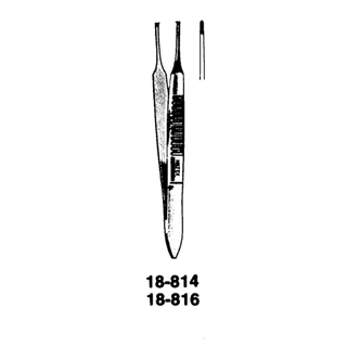MILTEX GRAEFE FORCEPS - Graefe Forceps, 2", Iris Tissue, Straight, 1x2 Teeth | Quantity - 1x EA