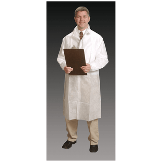 ALPHA PROTECH CRITICAL COVER GENPRO FROCKS - Frock Lab Coat, 2X-Large, White, Elastic Wrist, Snap Collar, Snap Close, 30/cs | Quantity - 1x CS