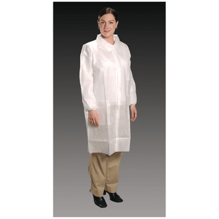 ALPHA PROTECH CRITICAL COVER ALPHAGUARD LAB COATS - Lab Coat, Medium, White, Tapered Collar, Elastic Wrist, 30/cs | Quantity - 1x CS
