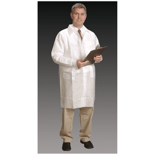 ALPHA PROTECH CRITICAL COVER ALPHAGUARD LAB COATS - Lab Coat, Medium, White, Tapered Collar, Elastic Wrist, 30/cs | Quantity - 1x CS
