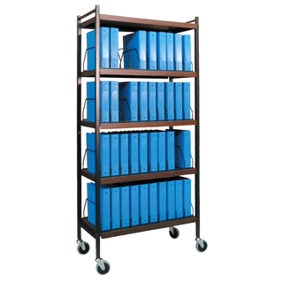 OMNIMED BEAM OMNICART CHART RACKS - Mini Omnicart For Binders, 2" Spine, Holds 5 Ring Binders Per Shelf, Chart Rack, 4 Shelves, 3 Organizers, 15 Capacity, 55"H x 19"W x 17"D | Quantity - 1x EA