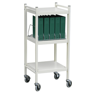 OMNIMED BEAM OMNICART CHART RACKS - Mini Omnicart For Binders, 2" Spine, Holds 5 Ring Binders Per Shelf, Chart Rack, 4 Shelves, 3 Organizers, 15 Capacity, 55"H x 19"W x 17"D | Quantity - 1x EA