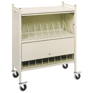 OMNIMED BEAM CABINET STYLE OMNICART CHART RACKS - Big Beam Standard Cabinet Style Omnicart For Binders, 3" Spine, Holds 8 per Shelf, 3 Shelves, 2 Organizers, 16 Capacity, 43"H x 34"W x 17"D | Quantity - 1x EA