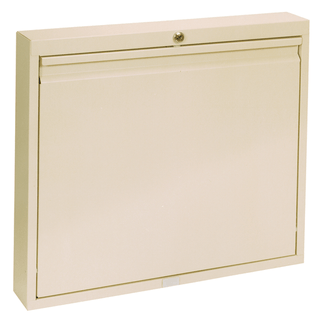 OMNIMED BEAM DELUXE WALL DESKS - Single Size Wall Desk, Manual Close Door & Flat Key, Beige, 23"H x 18"W x 4"D | Quantity - 1x EA