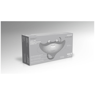 VENTYV CORE 5.0 LATEX GENERAL PURPOSE GLOVES (STINGRAY) - Glove, General Purpose, Latex, Textured, Powder-Free (PF), Medium, Natural White, 100/bx, 10 bx/cs (70 cs/plt) (Not for use in Healthcare) | Quantity - 1x CS
