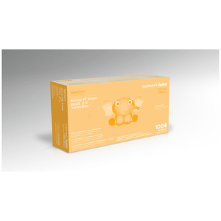 VENTYV PLUS 2.5 NITRILE POWDER-FREE EXAM GLOVES (ELEPHANT JUNIOR) - Glove, Exam, Nitrile, Powder-Free (PF), Textured, Chemotherapy Tested, Violet Blue, X-Large, 90/bx, 20 bx/cs | Quantity - 1x CS