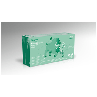 VENTYV NITRILE POWDER FREE EXAM GLOVE PLUS 5.0 (BULL) - Glove, Exam, Nitrile, Plus, Bull, Powder-Free, Small, 100/bx, 10bx/cs | Quantity - 1x CS