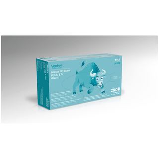 VENTYV NITRILE POWDER FREE EXAM GLOVE PLUS 5.0 (BULL) - Glove, Exam, Nitrile, Plus, Bull, Powder-Free, Small, 100/bx, 10bx/cs | Quantity - 1x CS