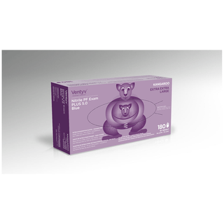 VENTYV NITRILE POWDER FREE EXAM GLOVE PLUS 5.0 (KANGAROO) - Glove, Exam, Nitrile, Powder-Free (PF), Textured Finger Tip, Chemotherapy Tested, Blue, Large, 200/bx, 10 bx/cs (60 cs/plt) | Quantity - 1x CS