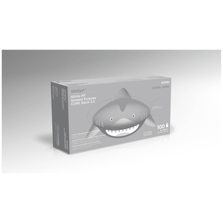 VENTYV CORE 3.5 NITRILE GENERAL PURPOSE GLOVES (SHARK) - Glove, General Purpose, Nitrile, Poly Coated, Textured, Powder-Free (PF), X-Large, Black, 100/bx, 10 bx/cs (Not for use in Healthcare) | Quantity - 1x CS