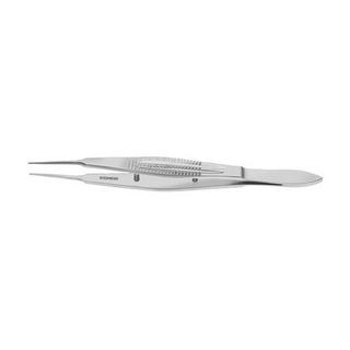McPHERSON CORNEAL FORCEPS, 1X2 TEETH, .4MM, STR.