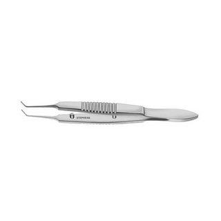 McPHERSON TYING FORCEPS, W/TYING PLATFORM, ANGLED, 1x2 TEETH, 0.12mm
